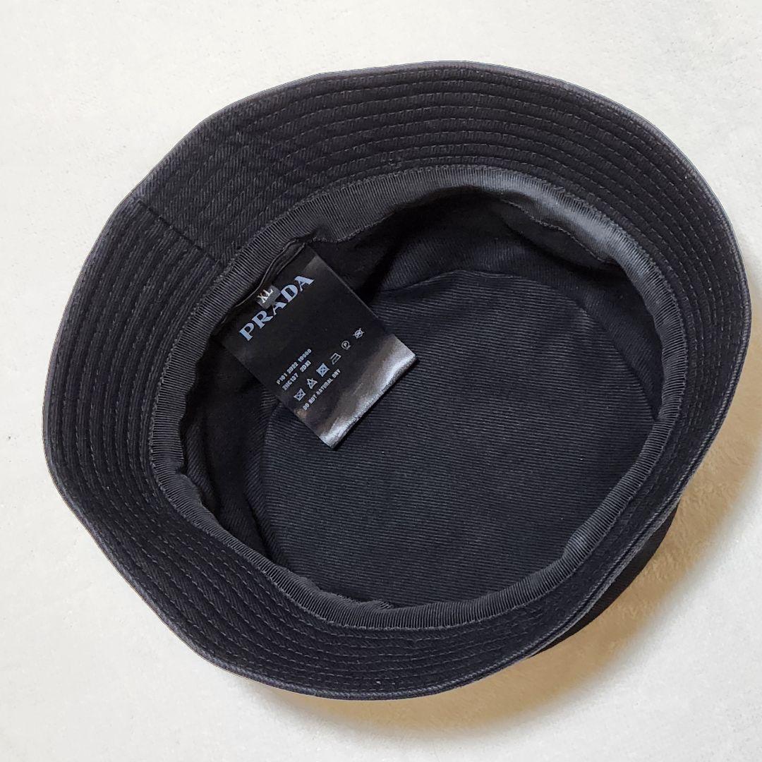 PRADA バケットハット XL 黒 正規品 コットン イタリア製