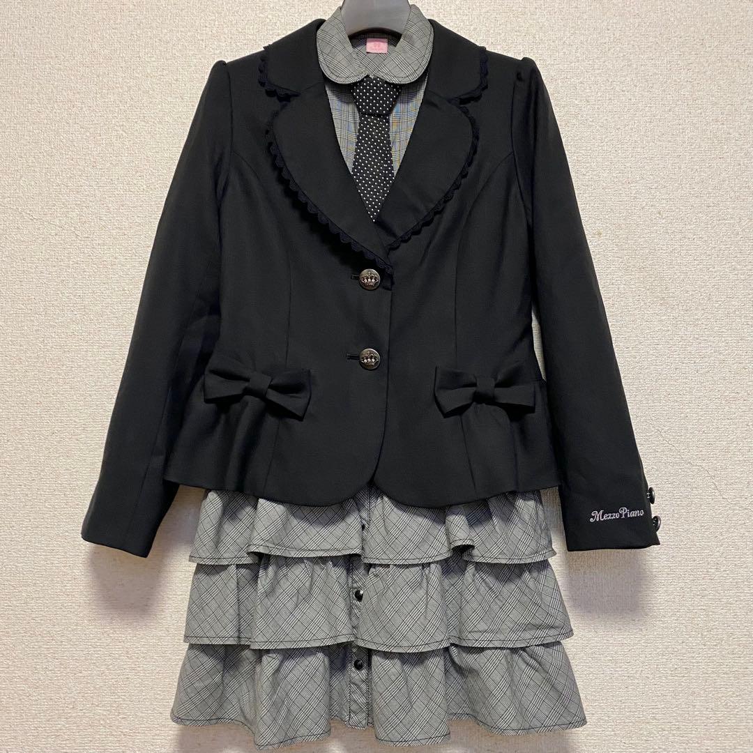 卒業式 メゾピアノ セット ネクタイ ワンピース ジャケット フリルスカート