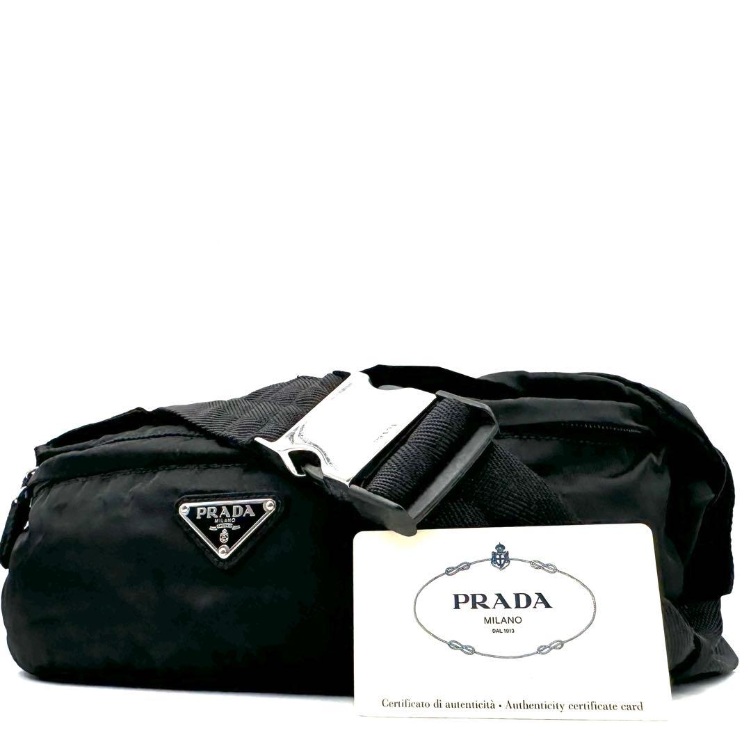 《極美品》ギャランティ付PRADA 三角ロゴ ナイロンクロスボディ ボディバッグ