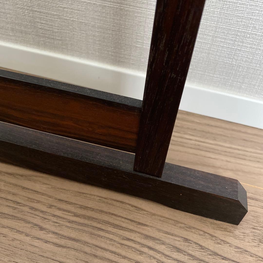 唐木黒檀製 大型筆掛 書道具 筆掛け　骨董