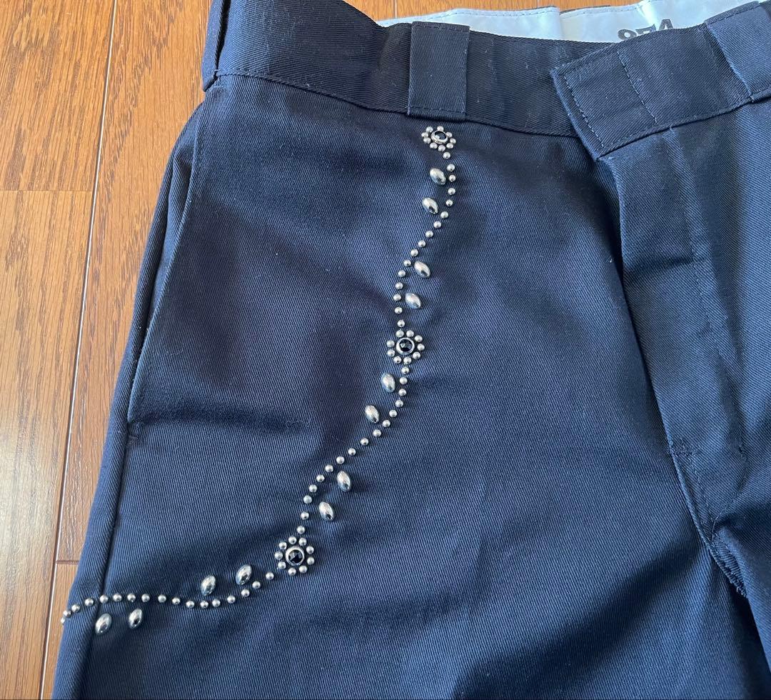 ◇キムタク着HTC×ディッキーズ　スタッズワークパンツ黒w34◇