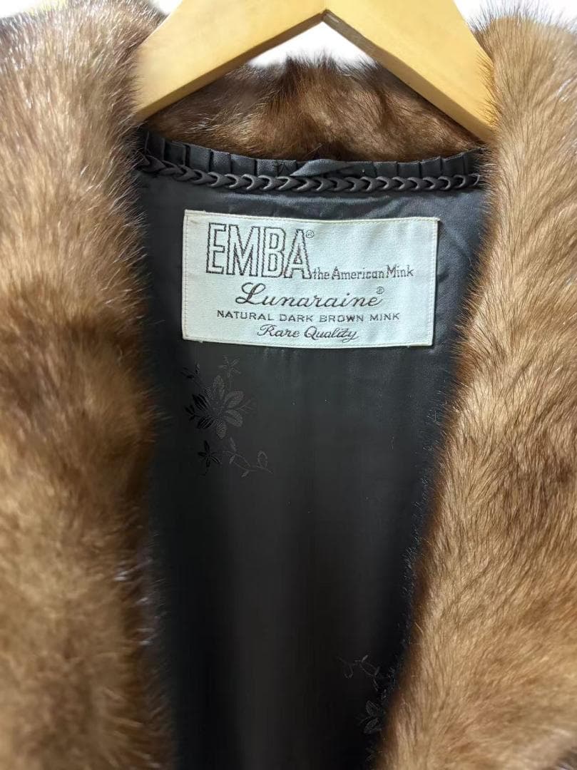 EMBA エンバ　パステルミンク　柔らか　ミンクコート　本毛皮　ファー　ロング丈