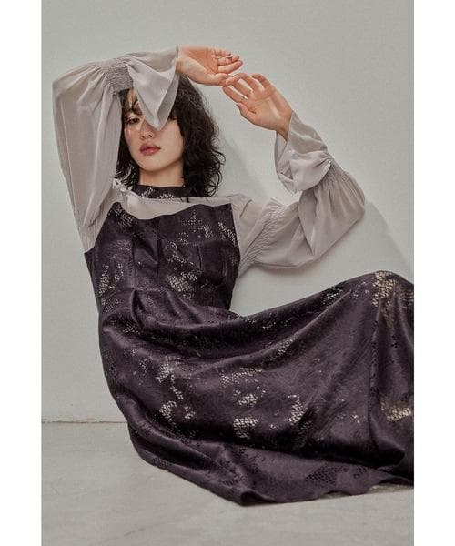 美品 niana ニアナ ANDRESD アシメントリータックドレス M 結婚式