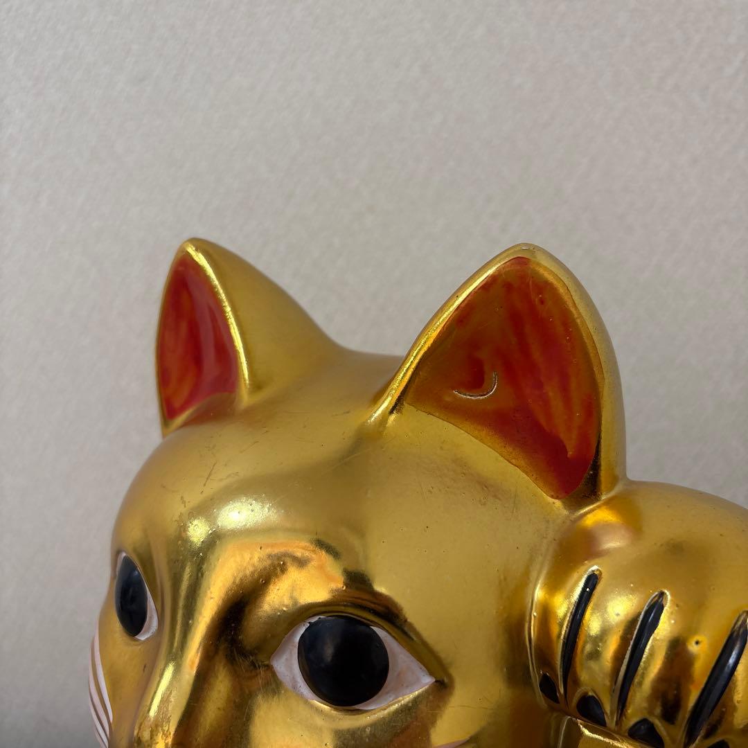 古い招き猫　招福置物　貯金箱　千万両〈検 常滑焼　海外向けデザイン　ビンテージ