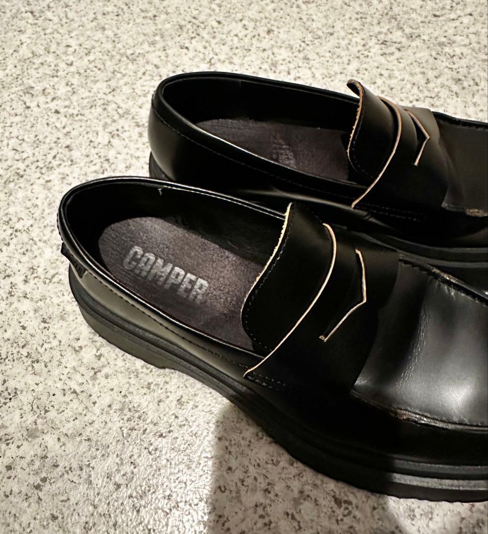 美品！CAMPER カンペール＊WALDENレザー ローファー ブラック　38