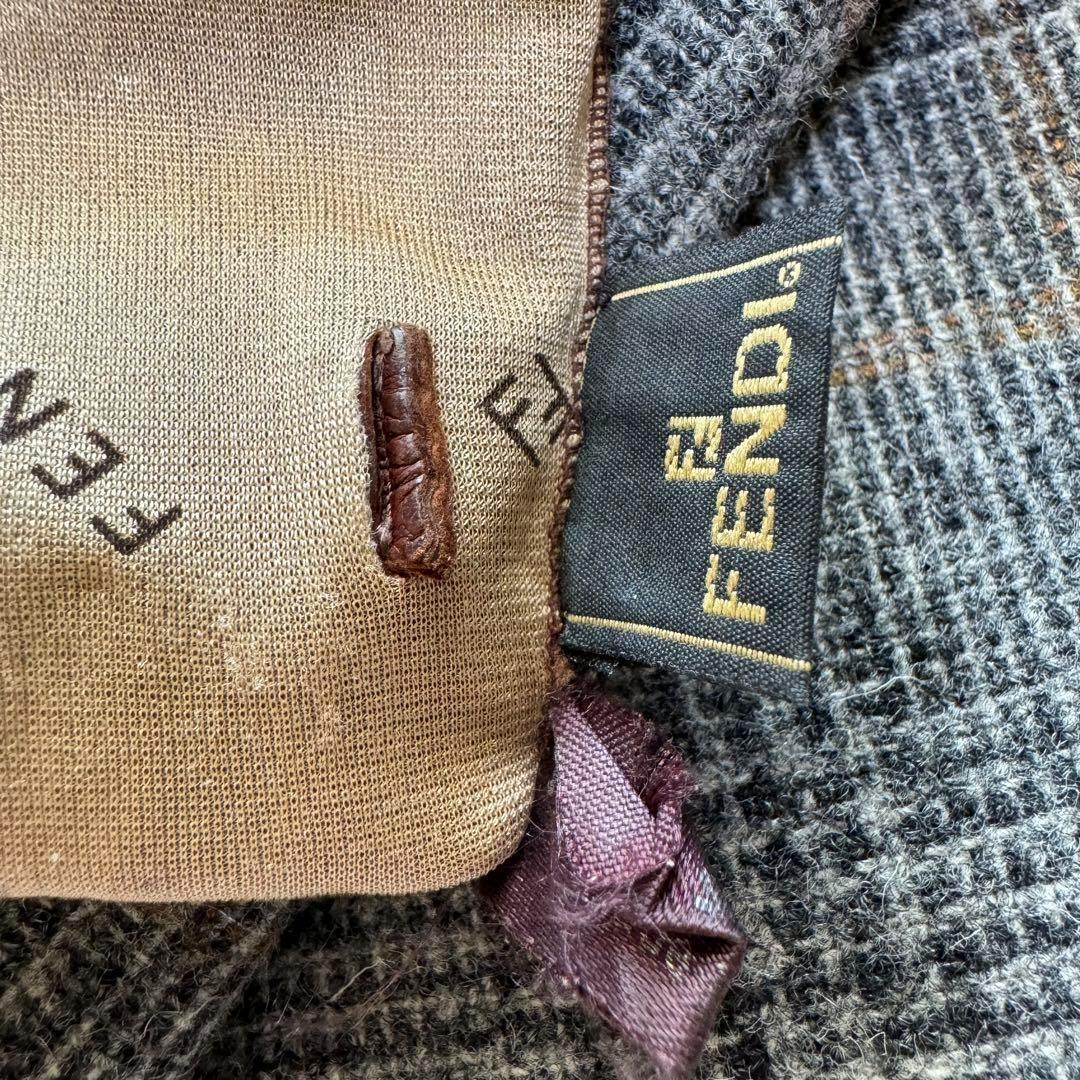 ヴィンテージ✨FENDI フェンディ レザーグローブ 手袋 ロゴ金具 7 1/2