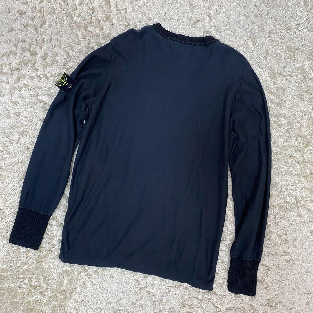 ストーンアイランド　長袖ニット　リブ　ブラック　L