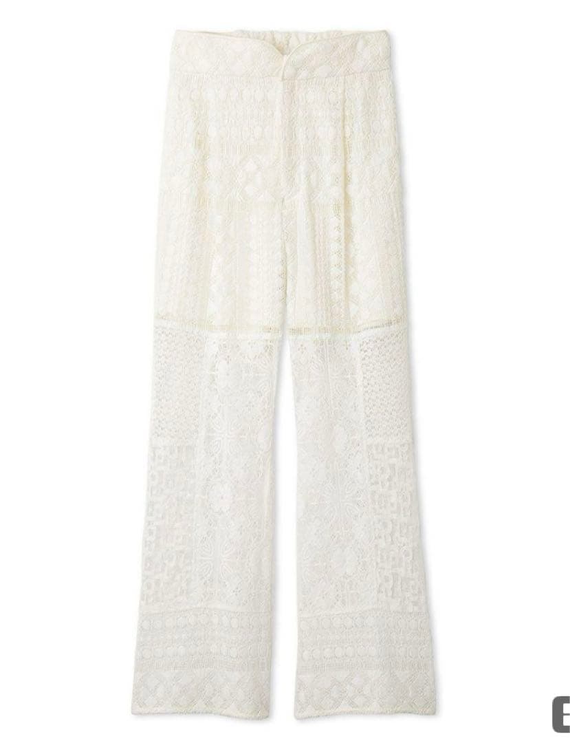 完売品 新品タグ付き LILY BROWN パッチワークレースフレアパンツ