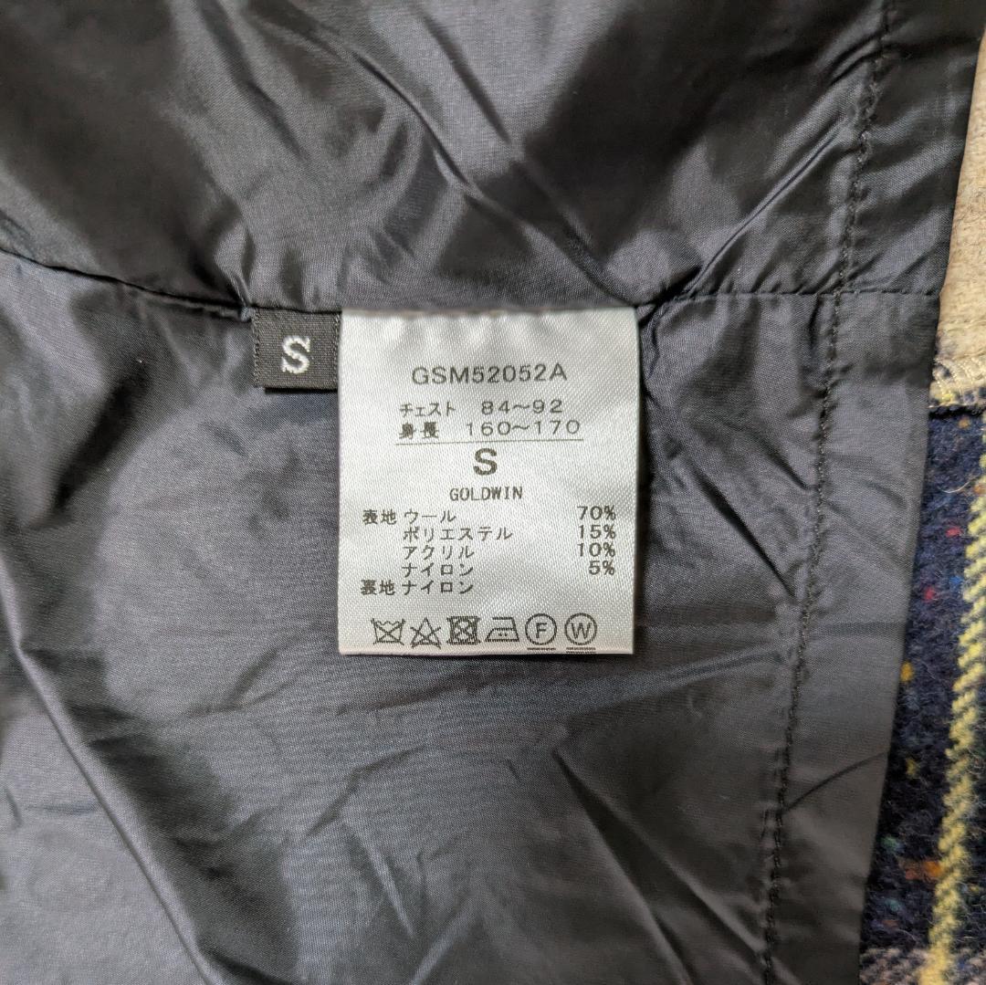 タグ付き MOTORCYCLE ウール チェック ライダース コート S