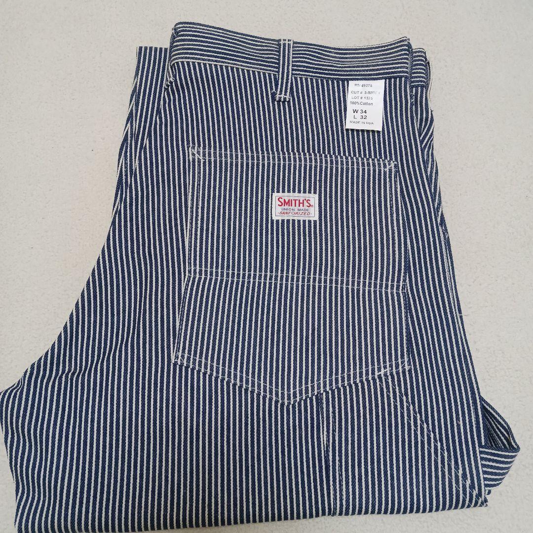 【超美品・新品】SMITH'S ストライプ ワークパンツ W34 L32