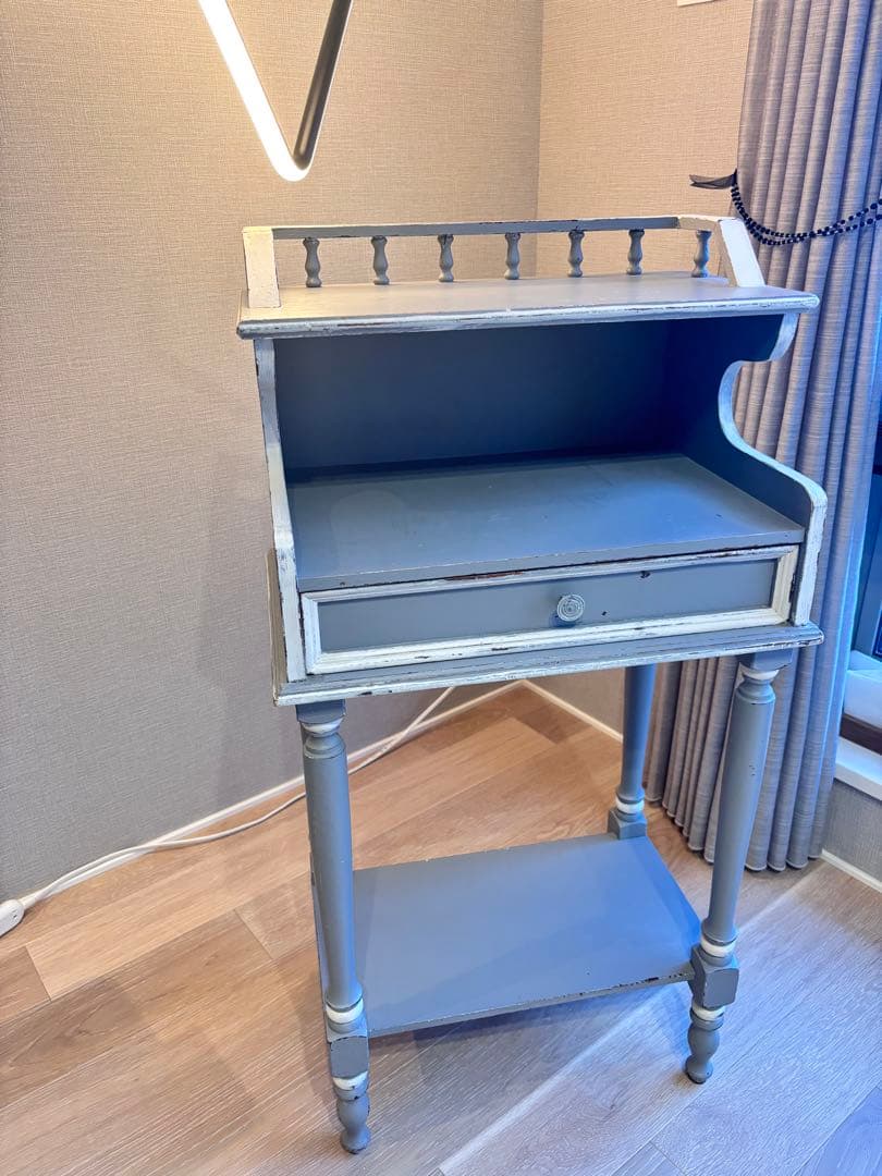 アンティーク　サイドボード　ブルーグレー　ホワイト