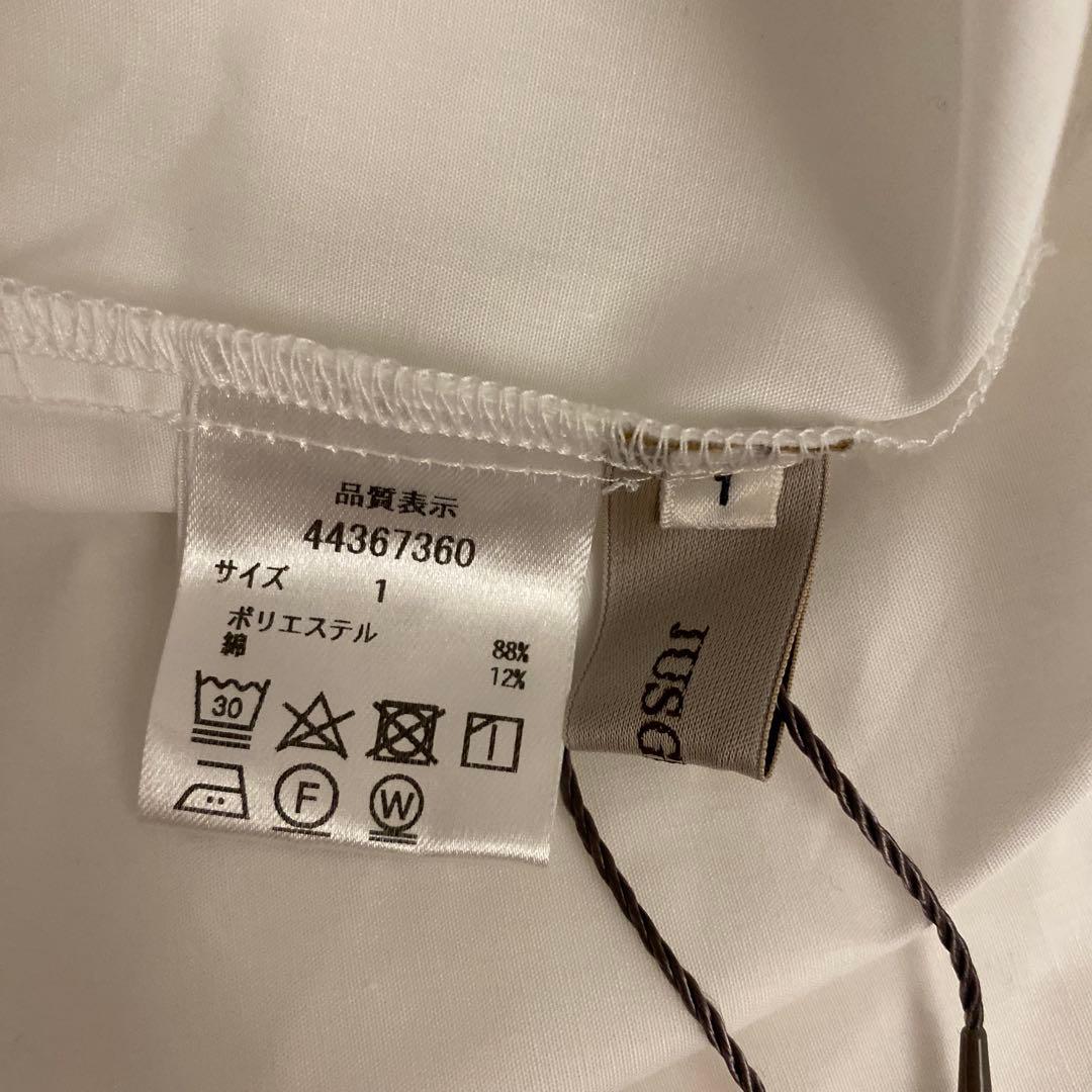新品・未使用　JUSGLITTY 刺しゅうカフスシャツワンピース　白　レース