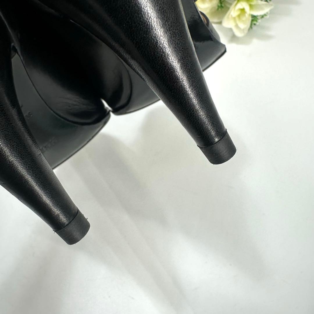 美品★HERMES★エルメス ミュール サンダル レザー 黒 ヒール サイズ35