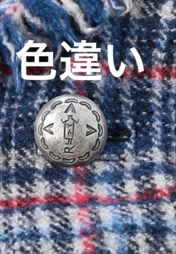 ４５Ｒ４５ｒインドメリノのポンチョショートサックスヘリンボーン定価￥68,200