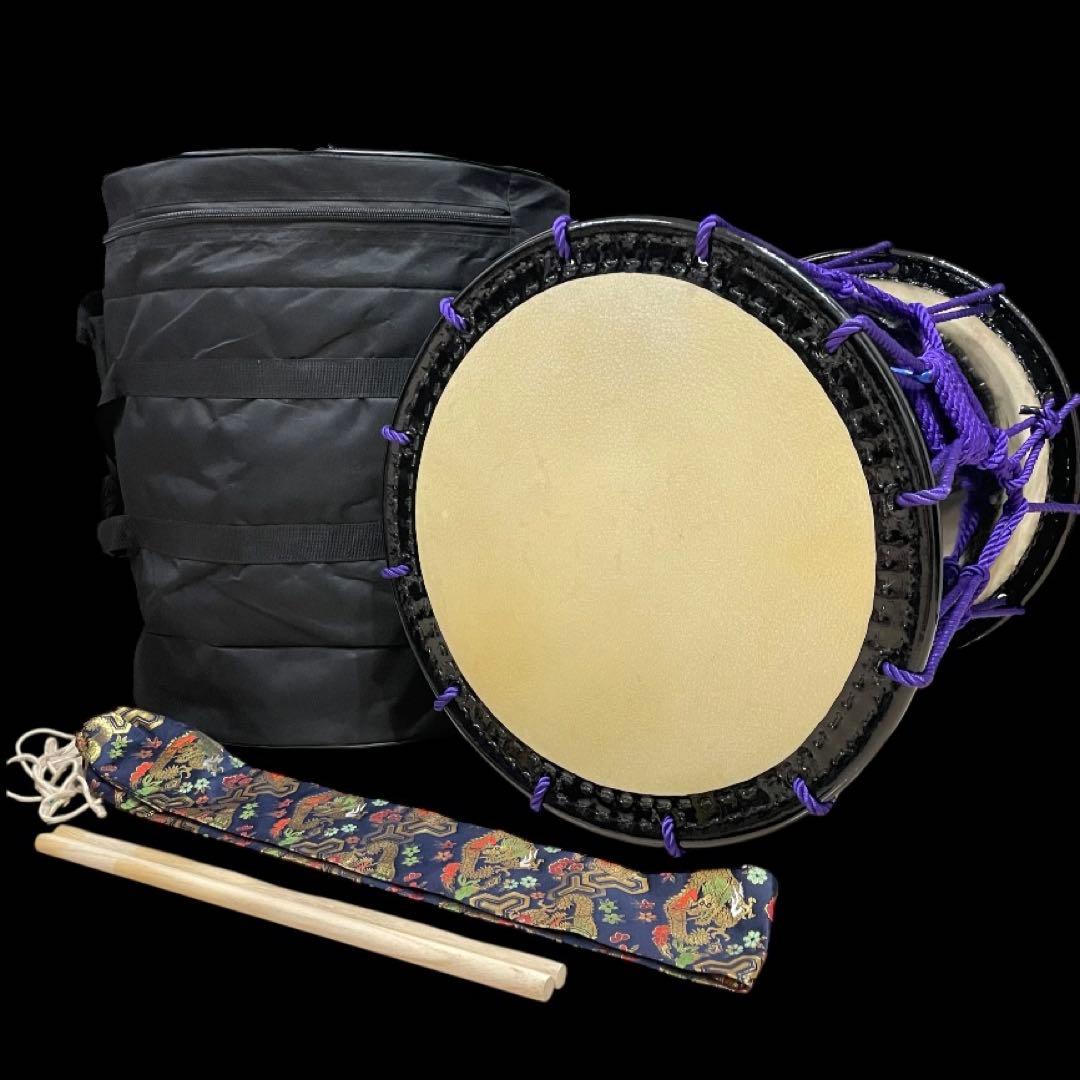 【美品】桶胴太鼓 1.6尺　ソフトケース　担ぎ紐　バチ(おまけ)