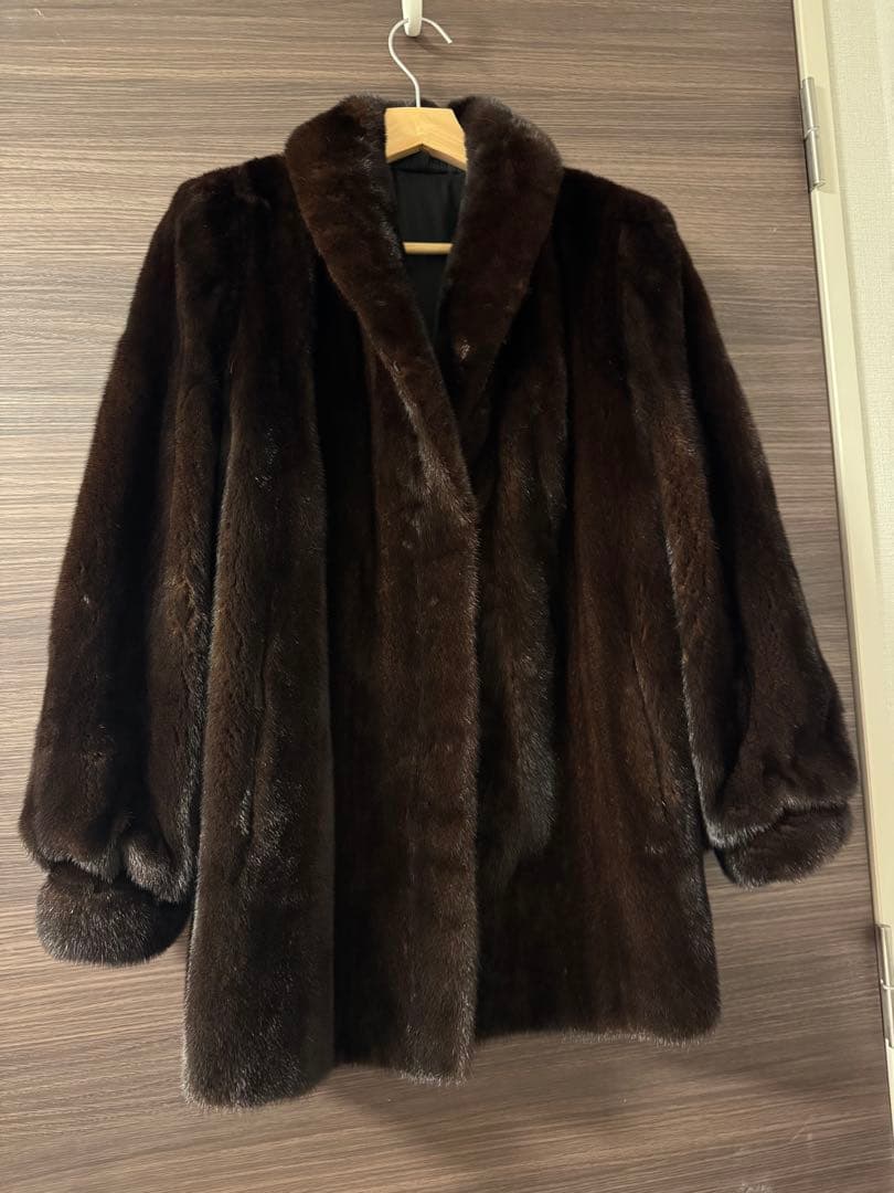 BLACKGLAMA ミンク 毛皮コート リアルファー ブラックグラマ