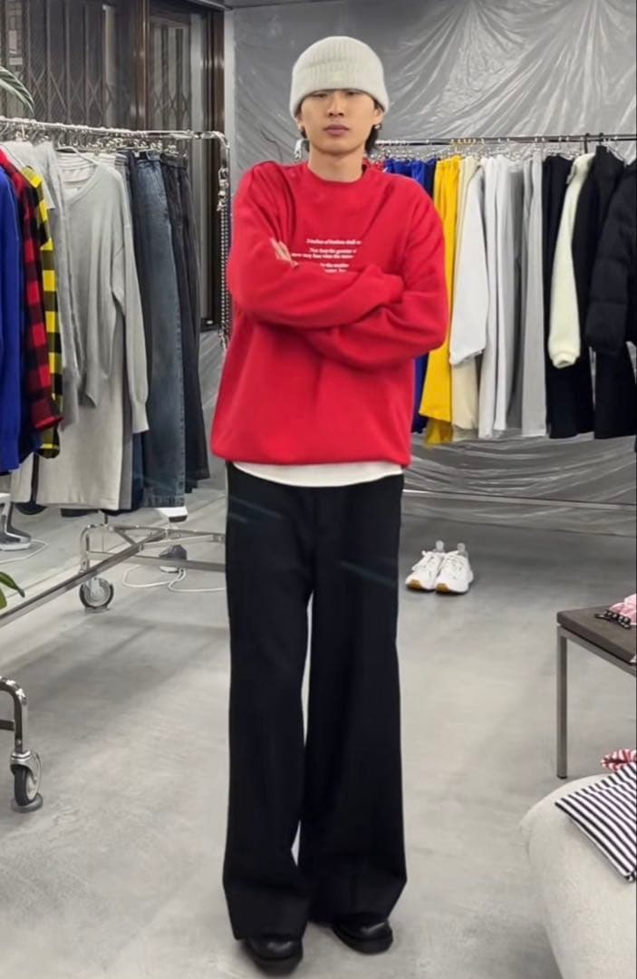 パンツ NEONSIGN Anatomic straight slacks \"BLACK