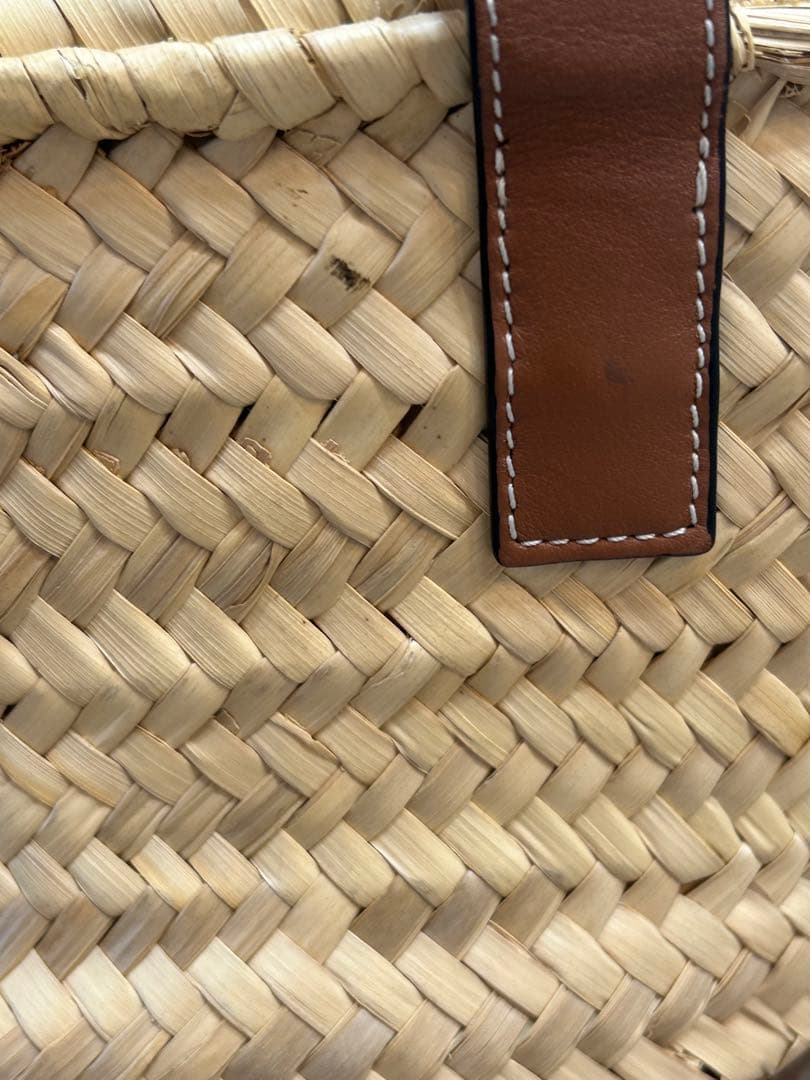 LOEWE かごバッグ ストロー レザー　スモール