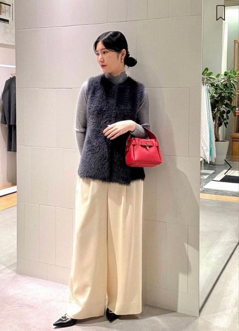 Ballsey フェザーヤーンぺプラムベスト