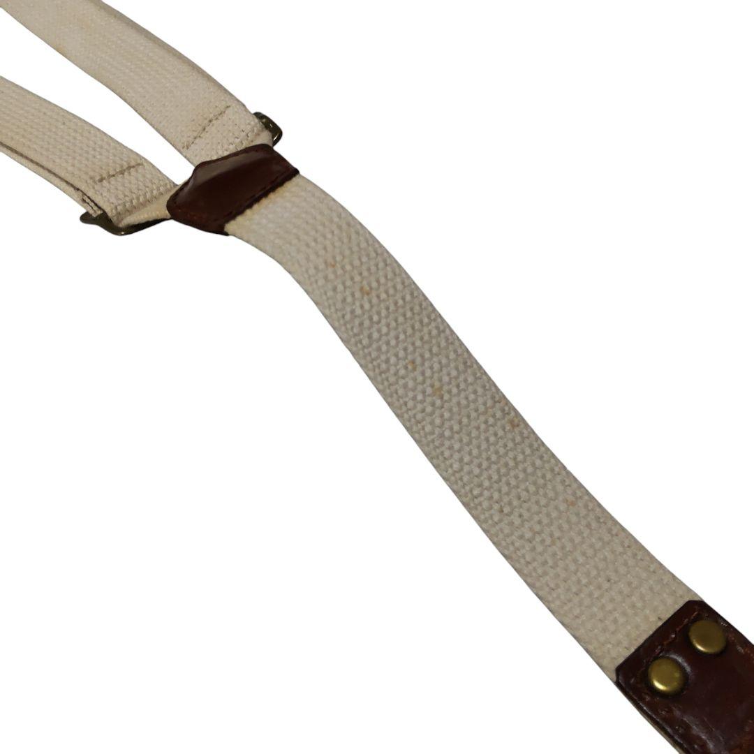 Unknown クラシック レザー×キャンバス ブレイシーズ サスペンダー