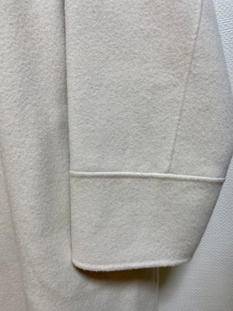 nano・universe スーパー140ウールリバーフードコート 白