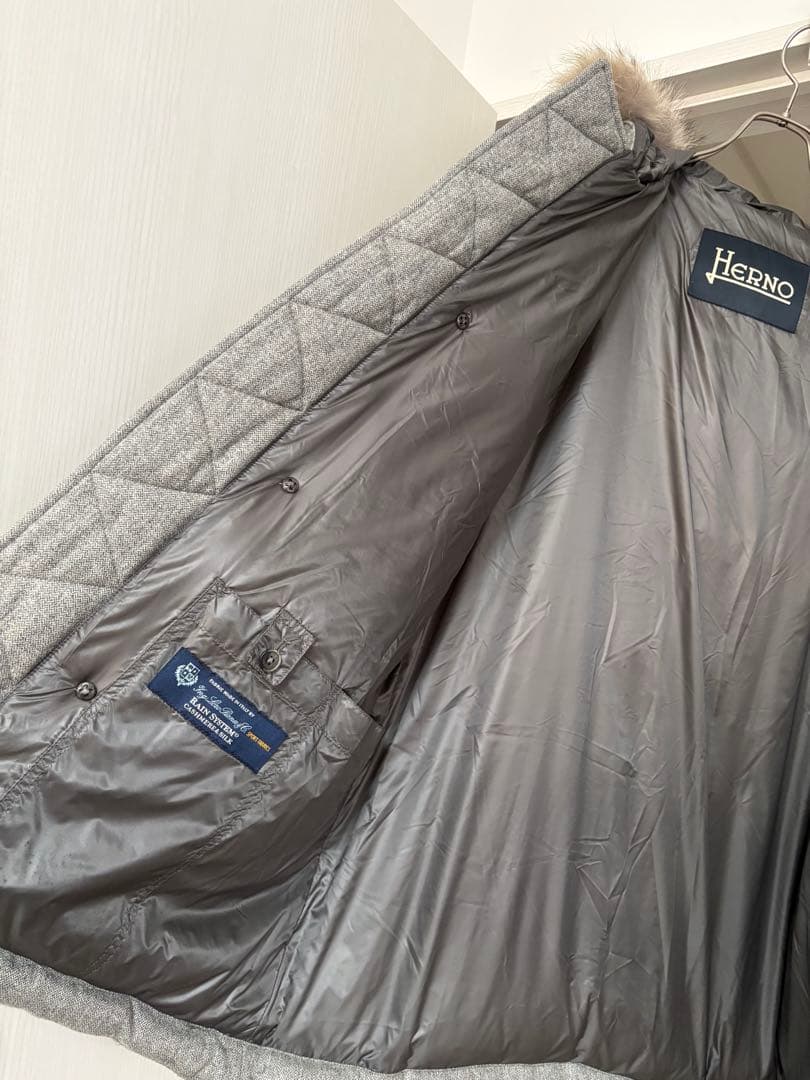 定価37.8万 ヘルノ×ロロピアーナ 最高級カシミヤシルク フーデッドダウン48