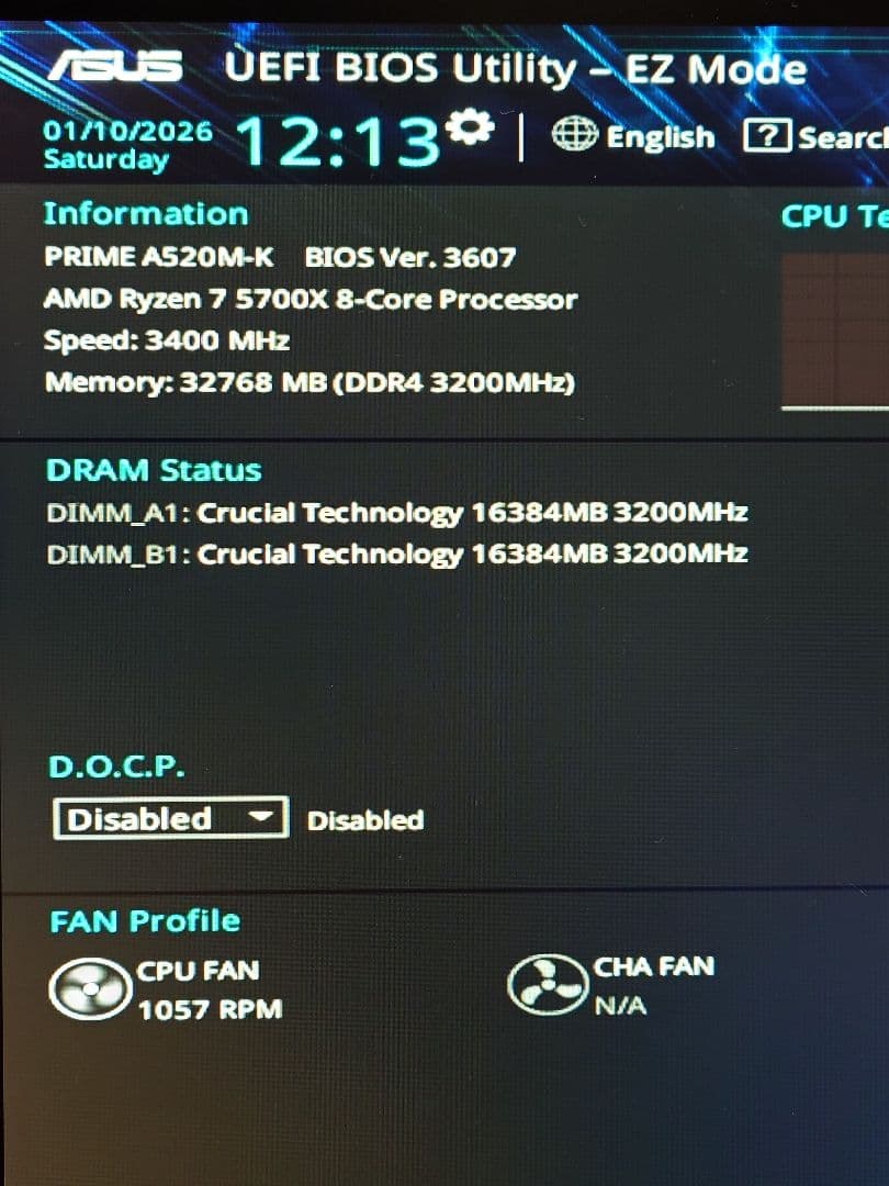 Crucial DDR4 3200 16GB ×2 計 32GB 【動作確認済】