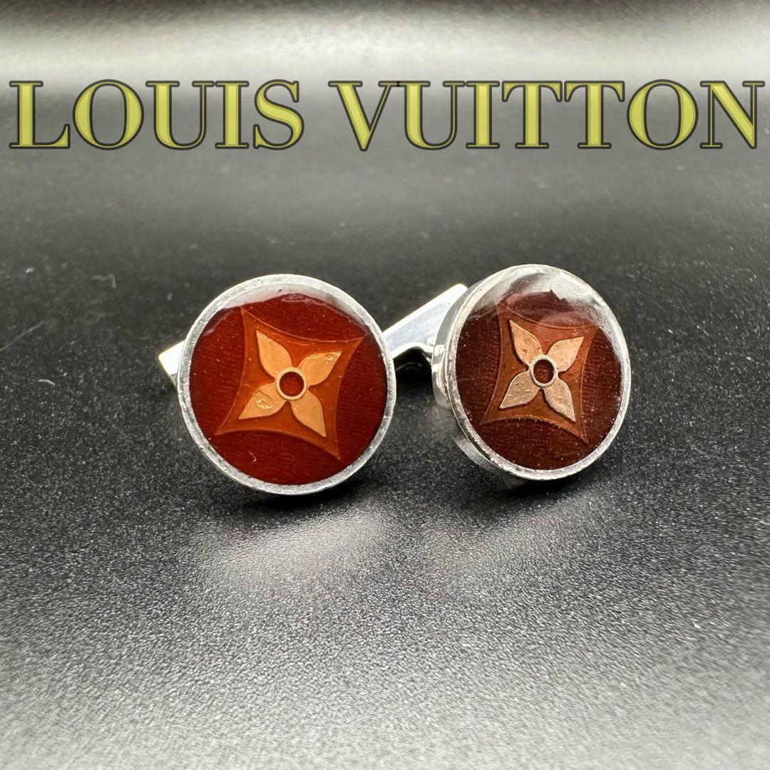 極美品✨　ルイヴィトン　カフス　M64482 ダミエ　シルバー　1438