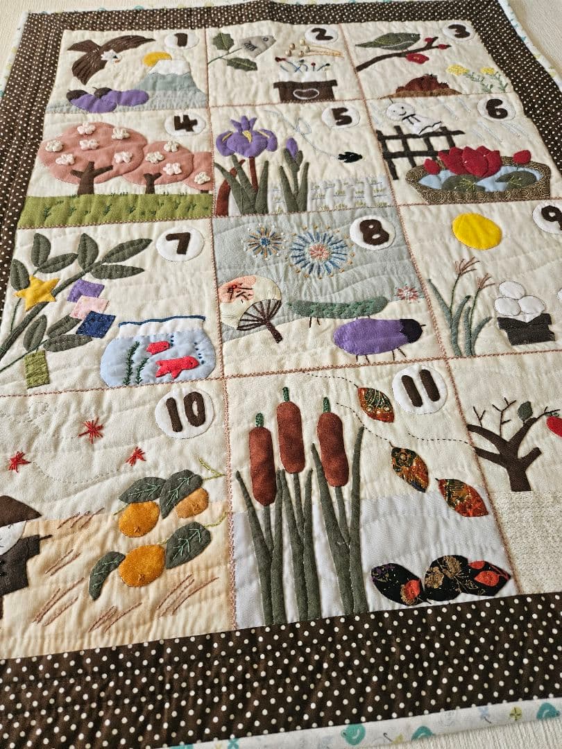 ✨1年間のカレンダー✨パッチワークタペストリー