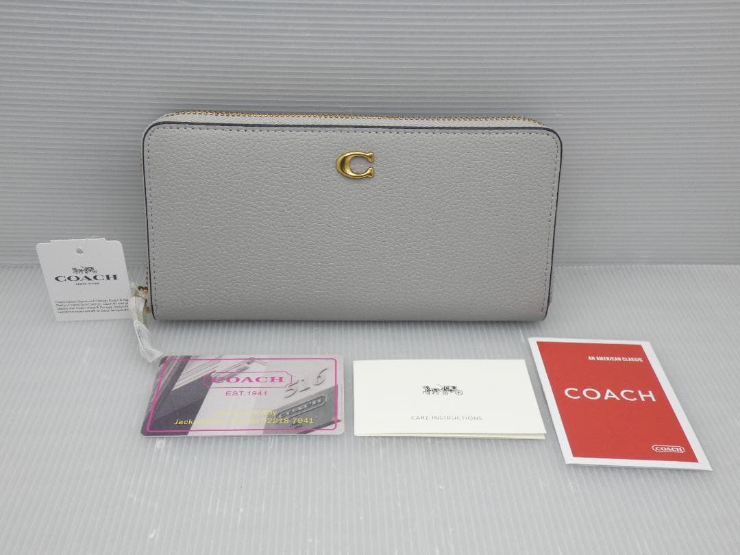 【新品】COACH コーチ ラウンド 長財布 CC489 ウォレット グレー系