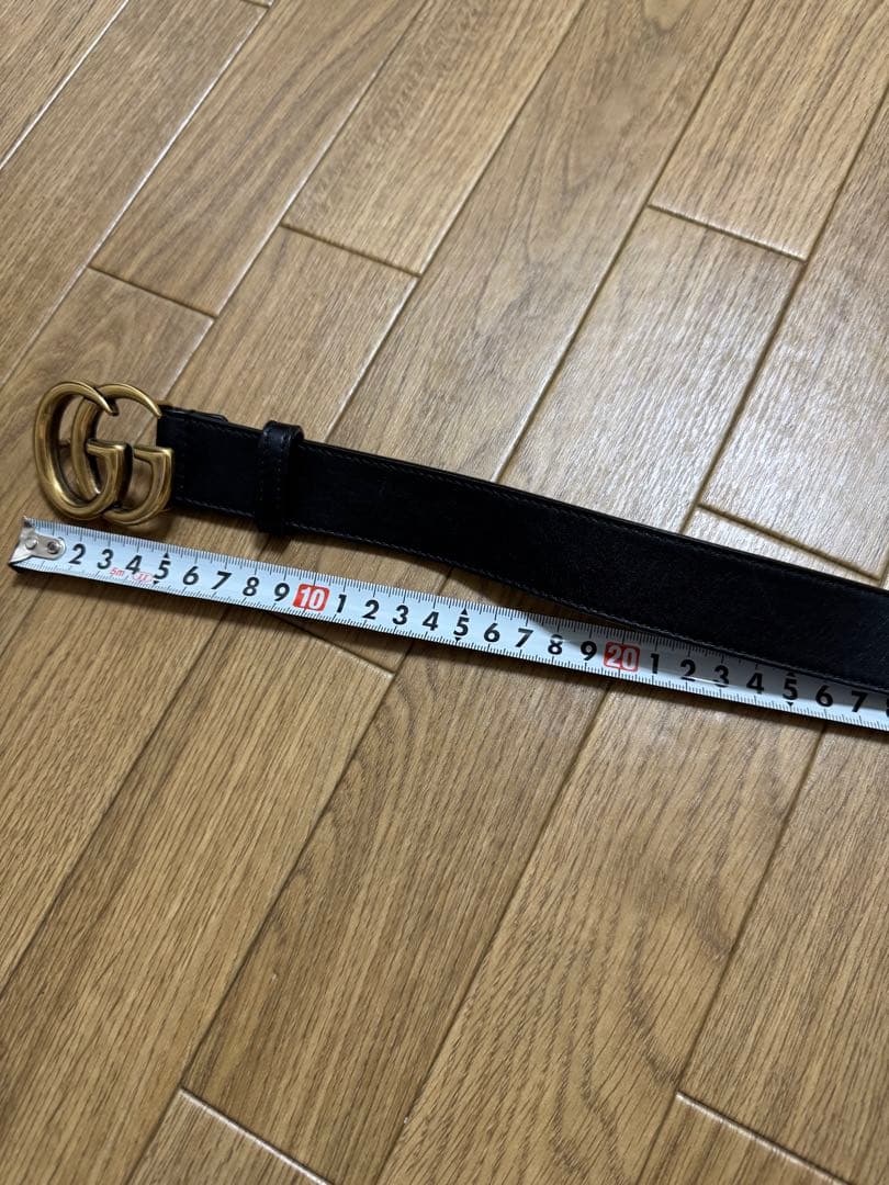 GUCCI ダブルGバックル ベルト ブラック
