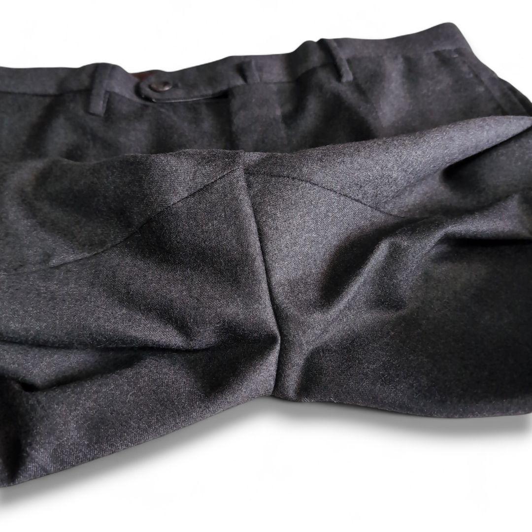 美品 インコテックス サキソニー スリム テーパード スラックス チャコール