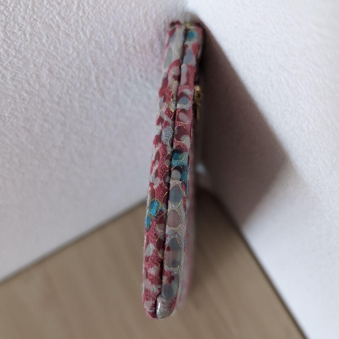 京都工芸品　浪速屋　Ｌ字ファスナー Pigエナメル 長財布