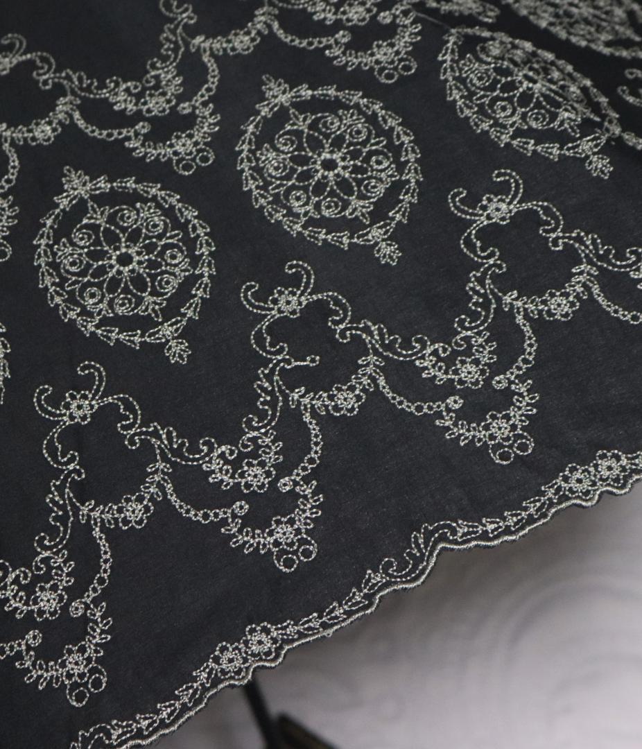 新品タグ付き【フォックスアンブレラ】長傘 英国製 繊細豪華刺繍 高級日傘 黒