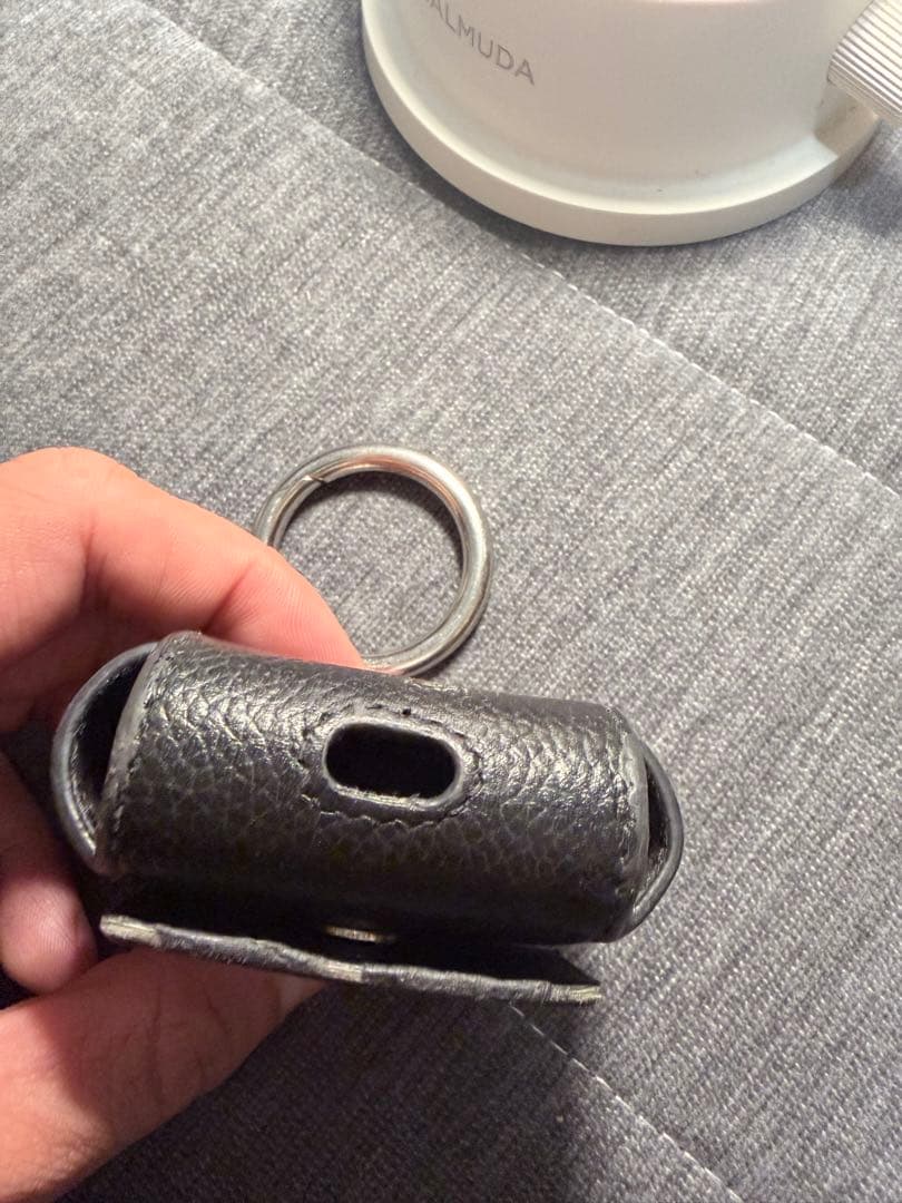 バレンシアガ ブラック レザー AirPods Pro用ケース 黒