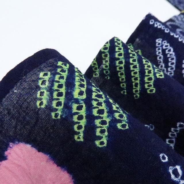 専用Y3194◆美品 有松鳴海絞り 綿 居敷当て・背当て付 手縫い 高級浴衣