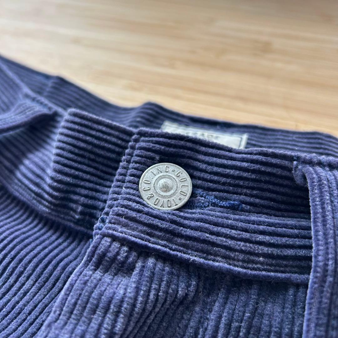 GOLD コーデュロイワイドパンツ パープル M 東洋エンタープライズ