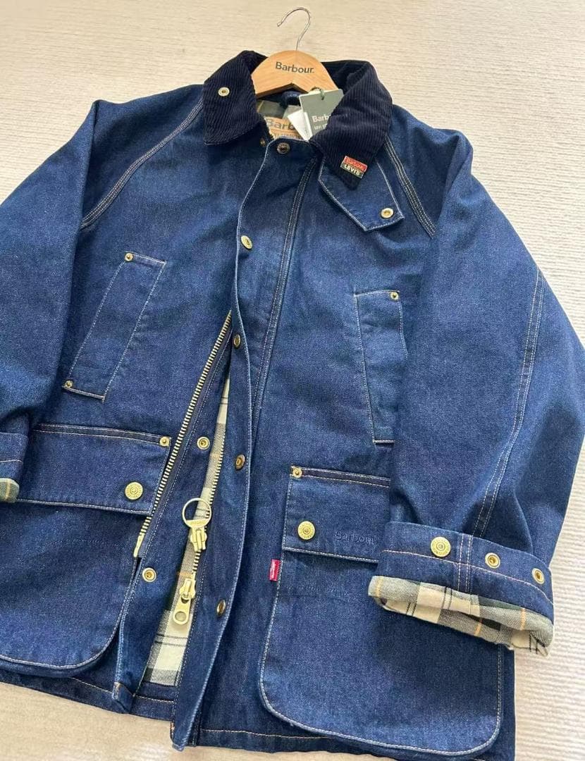 Barbour × Levi's ネイビー デニム カバーオール XS