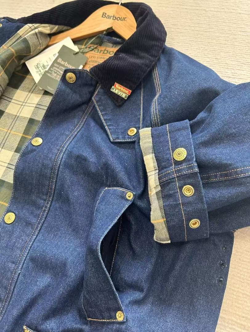 Barbour × Levi's ネイビー デニム カバーオール XS