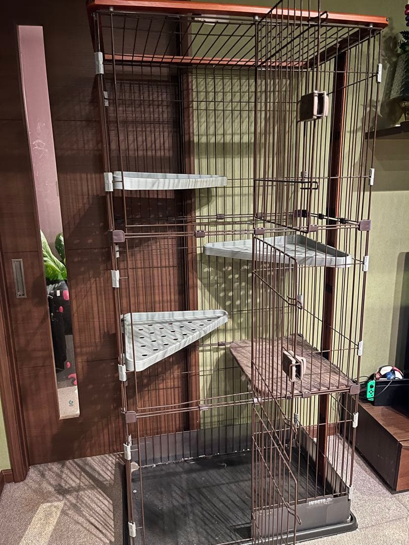 大きめキャットケージ 3段構造　中古品