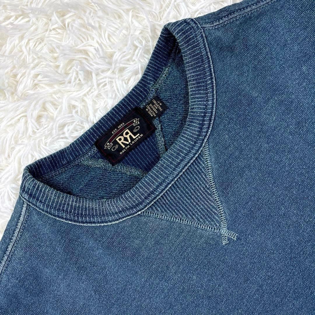 ✨希少・美品✨ダブルアールエル　スウェット　リバースウィーブ　インディゴ染　両Ｖ
