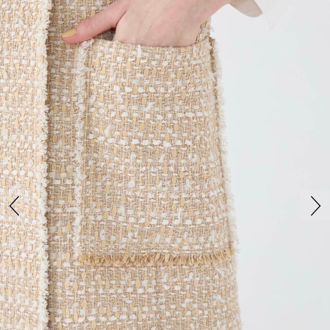 ✨2025未使用級✨BALLSEY　Coconutセミロングジレ　ツイード　36