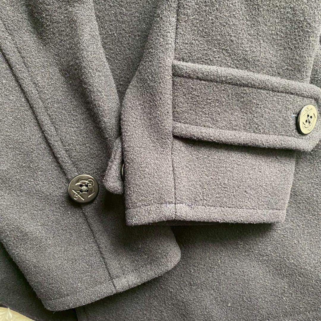 ジェイプレス●極美品●上質メルトンウール ヴィンテージPコート 碇ボタン M