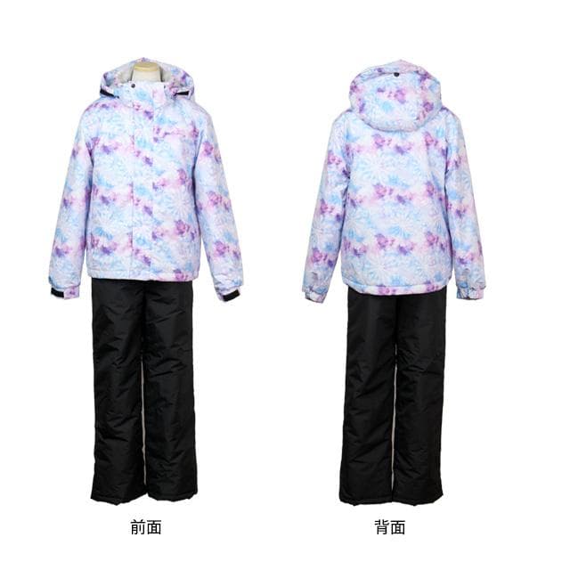 新品 スキーウェア キッズ ジュニア 上下セット 女の子 子供 パープル 120