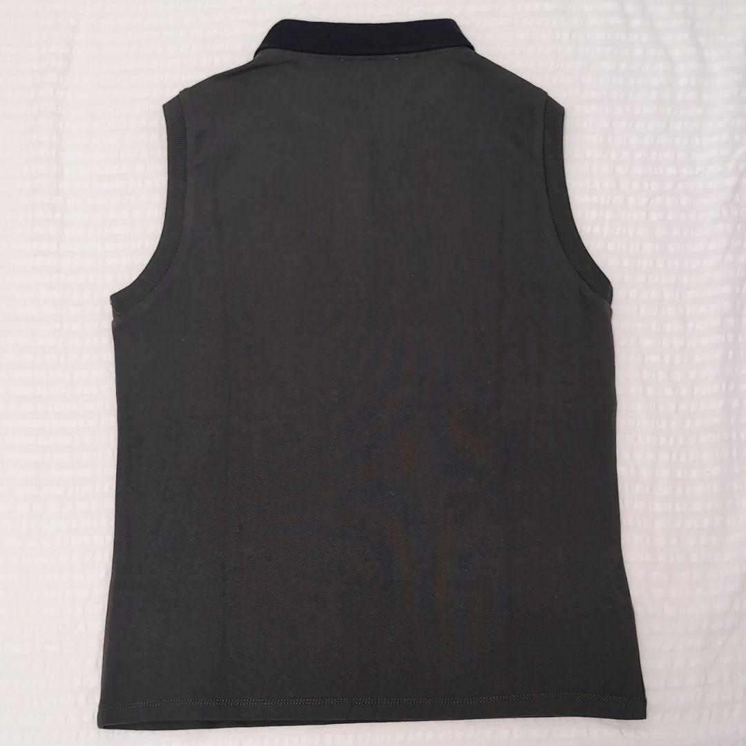 PRADA ノースリーブポロシャツ カーキ×ブラック　S