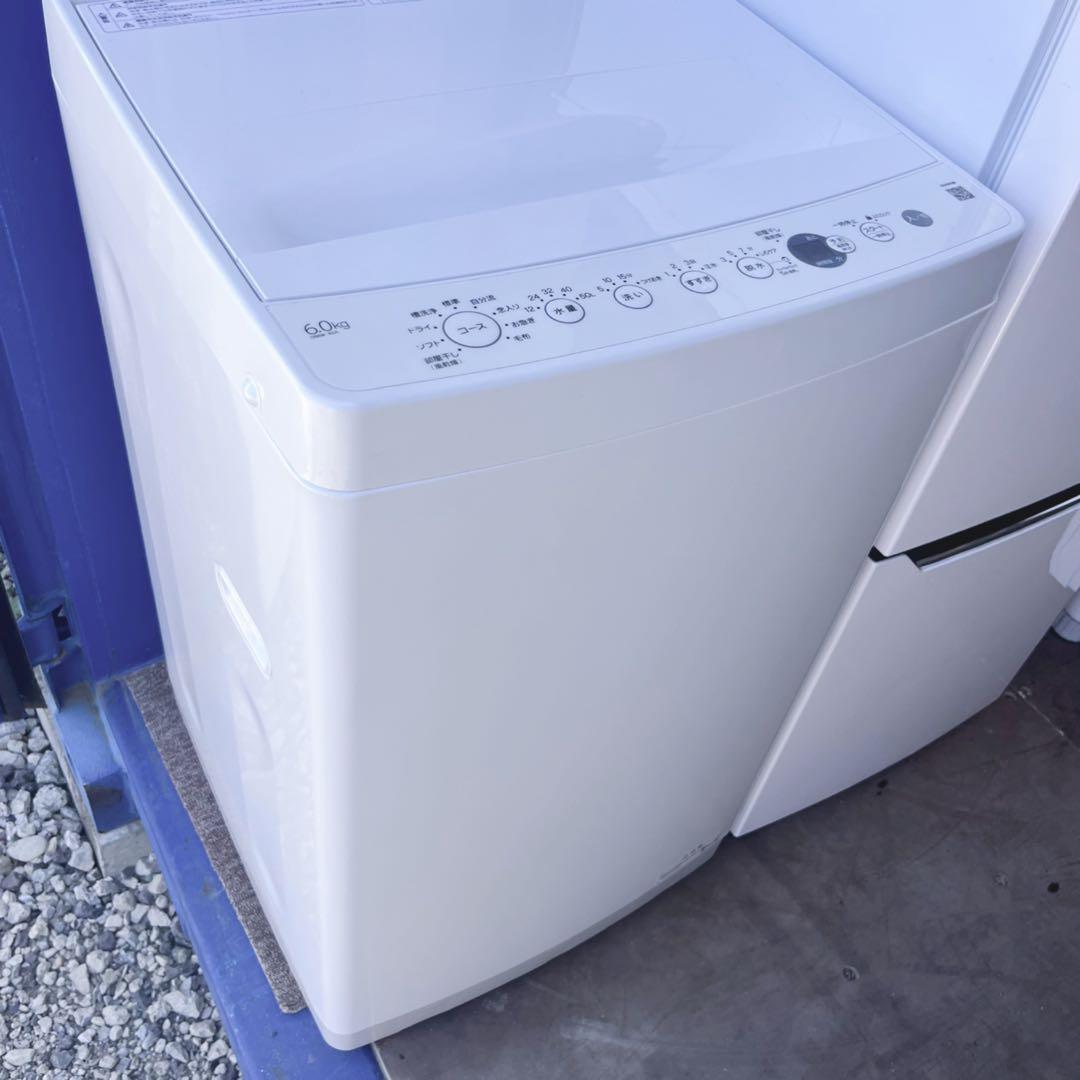 取付無料！高性能シンプルホワイトインテリア冷蔵庫6kg洗濯機フラット電車レンジ