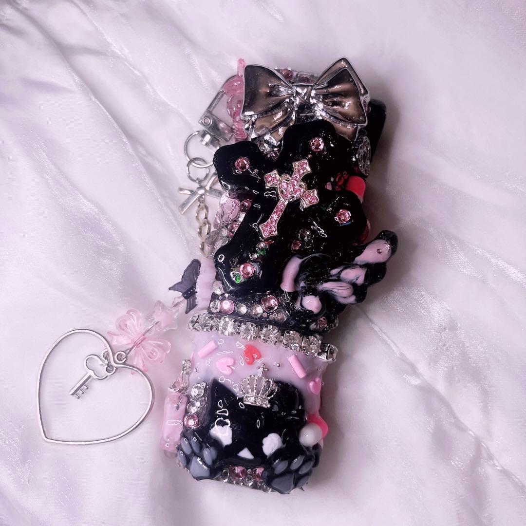 【8】泣ねこピンク iQOSケース デコ イルマワン デコケース 地雷系 ギャル