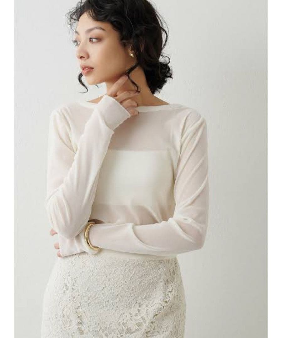 ウィムガゼット　フロッキーバックシャンカットソー　white