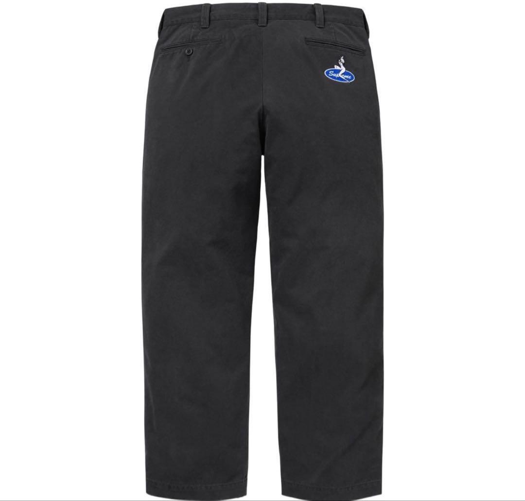 Supreme ブラック チノパン
