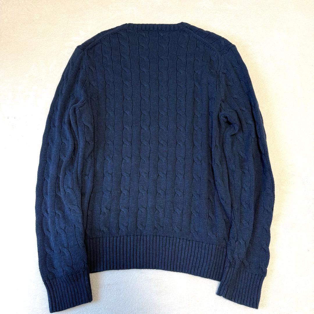 美品　ポロラルフローレン　ケーブルニット　ニット　M ネイビー